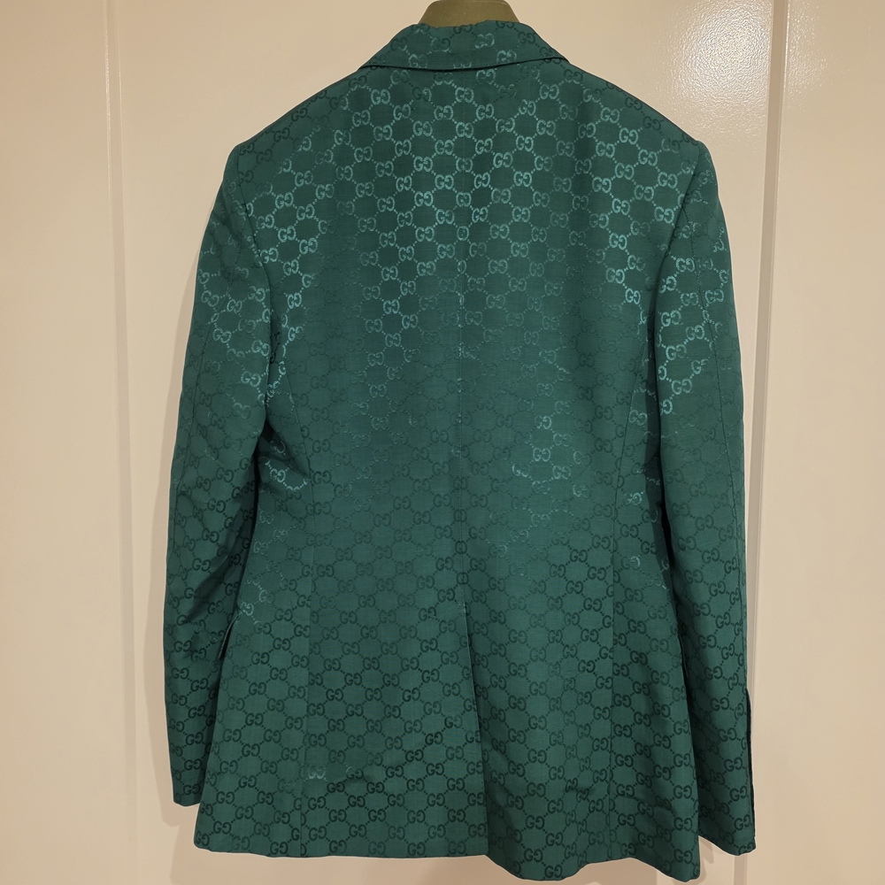 Gucci Monogram Emerald Green Double-Breasted Blaz… - image 13